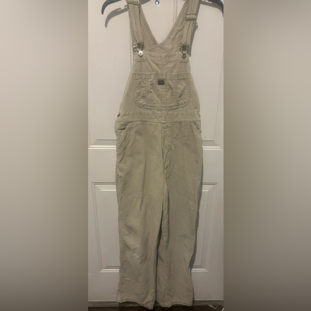 Vintage Y2K Beige Union Bay‎ Cream Overalls Corduroy Small